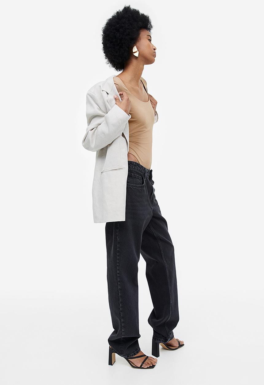 H&M - Short-sleeved thong body - beige