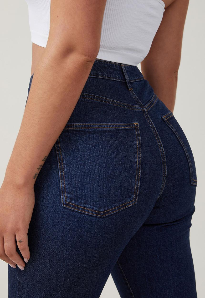 Cotton On - Plus curvy stretch bootleg flare jean - rinse blue