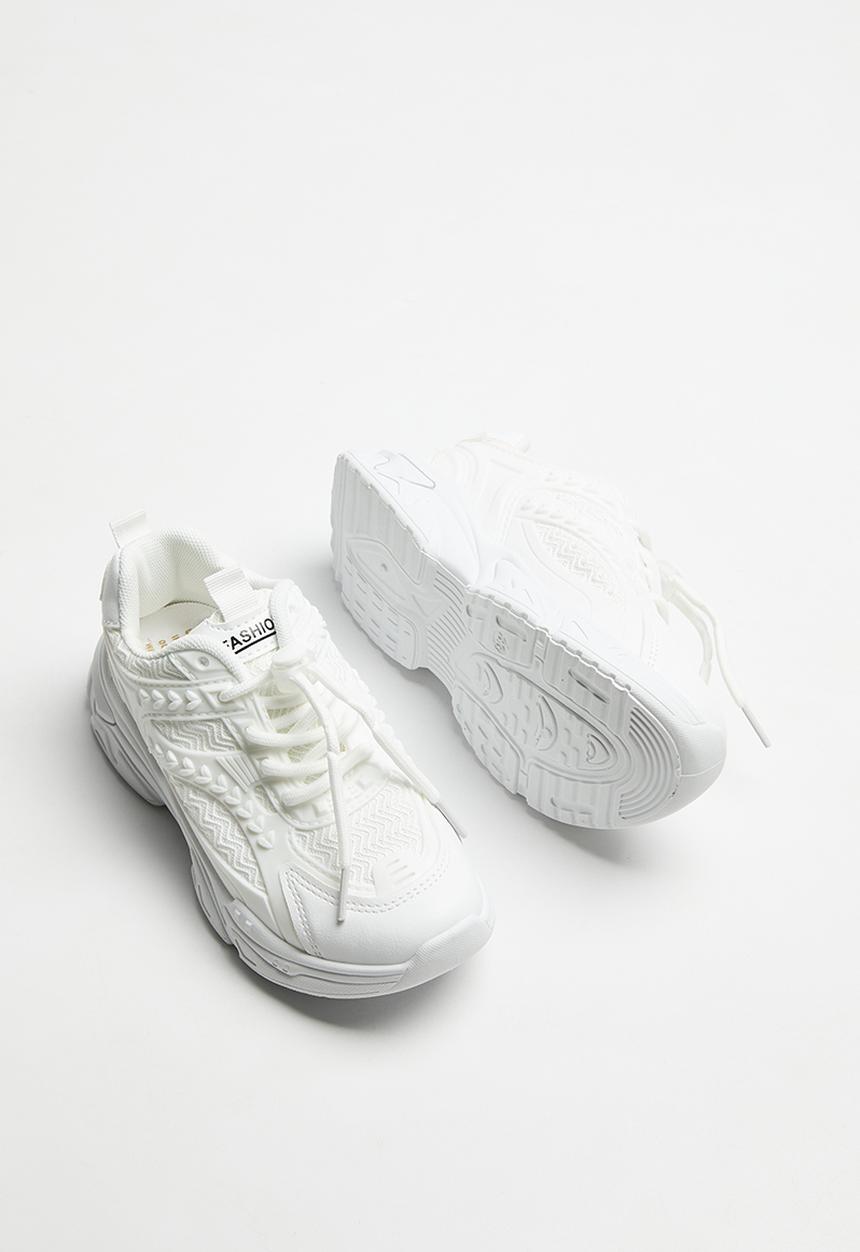 Pop Candy - Girls lace up sneakers - white