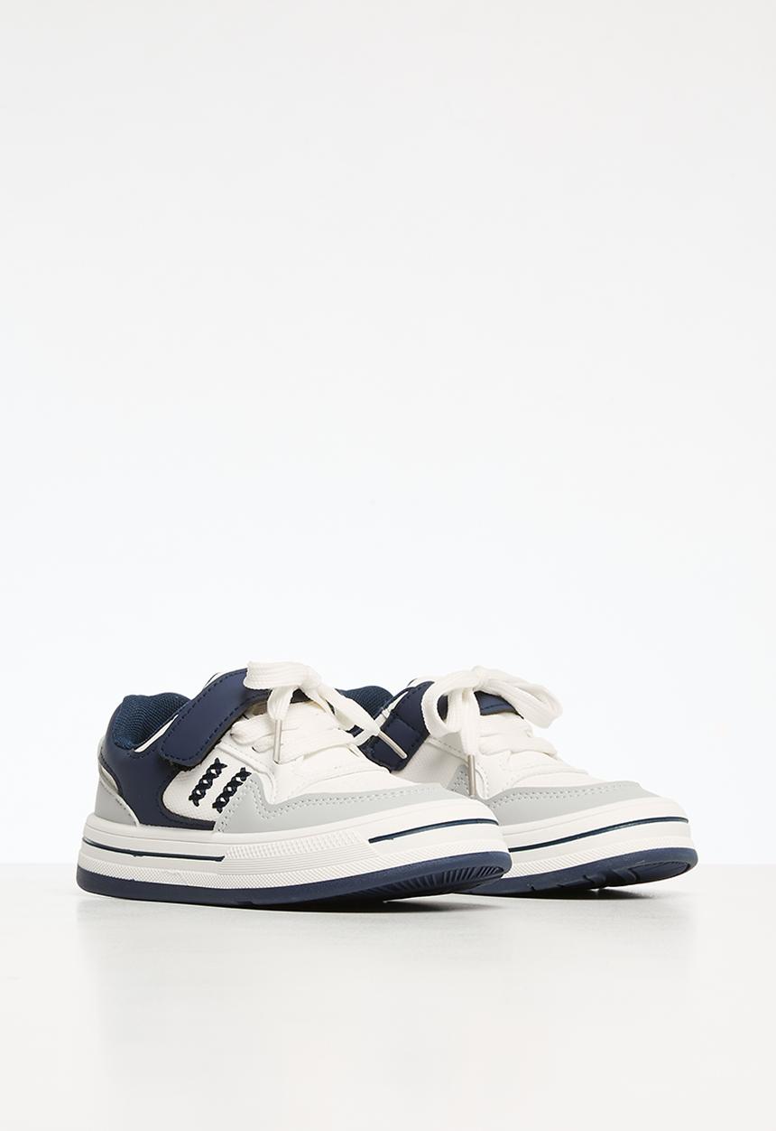 Pop Candy - Lace up velcro sneakers - blue & white