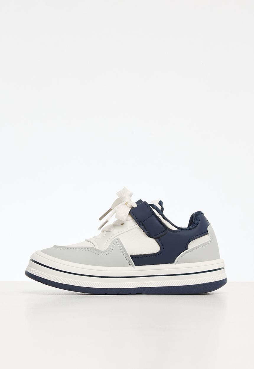 Pop Candy - Lace up velcro sneakers - blue & white