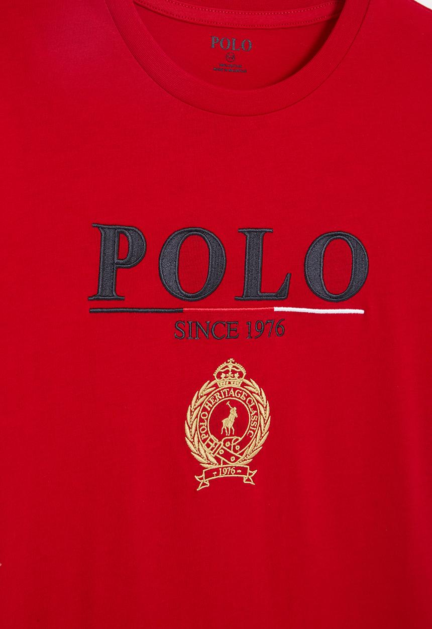 POLO - Boys logan crested tee - red
