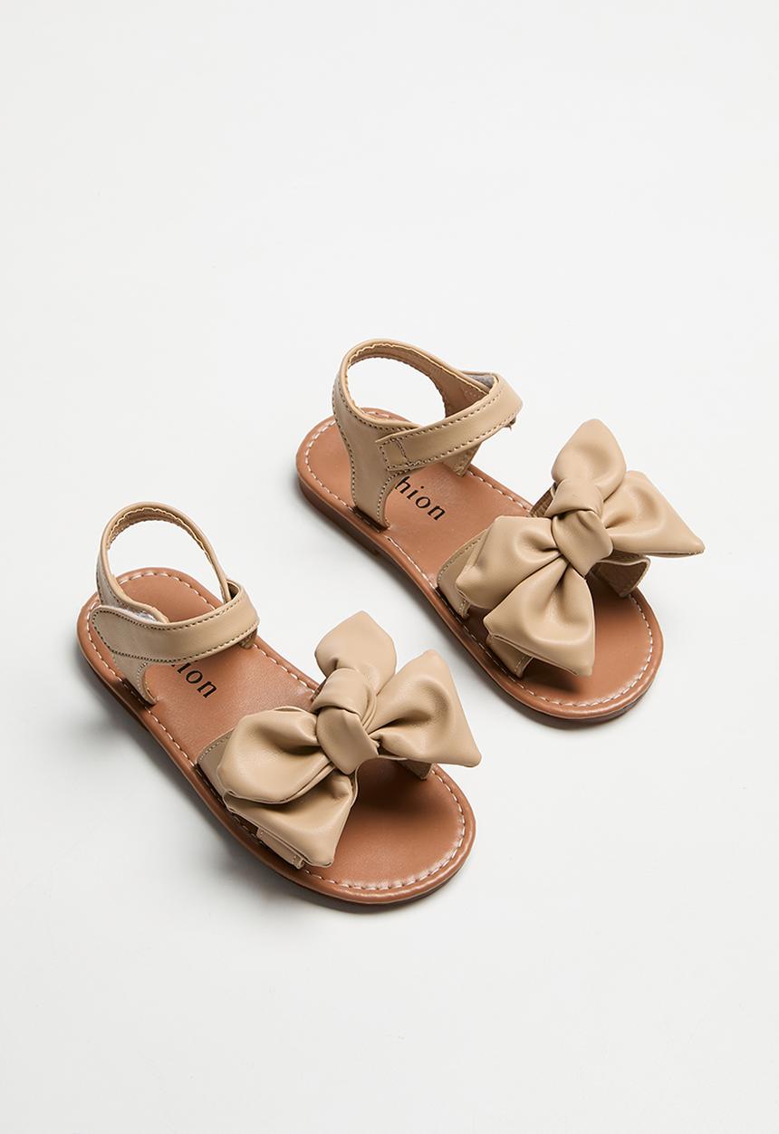 Pop Candy - Girls open toe bowknot sandals - champagne