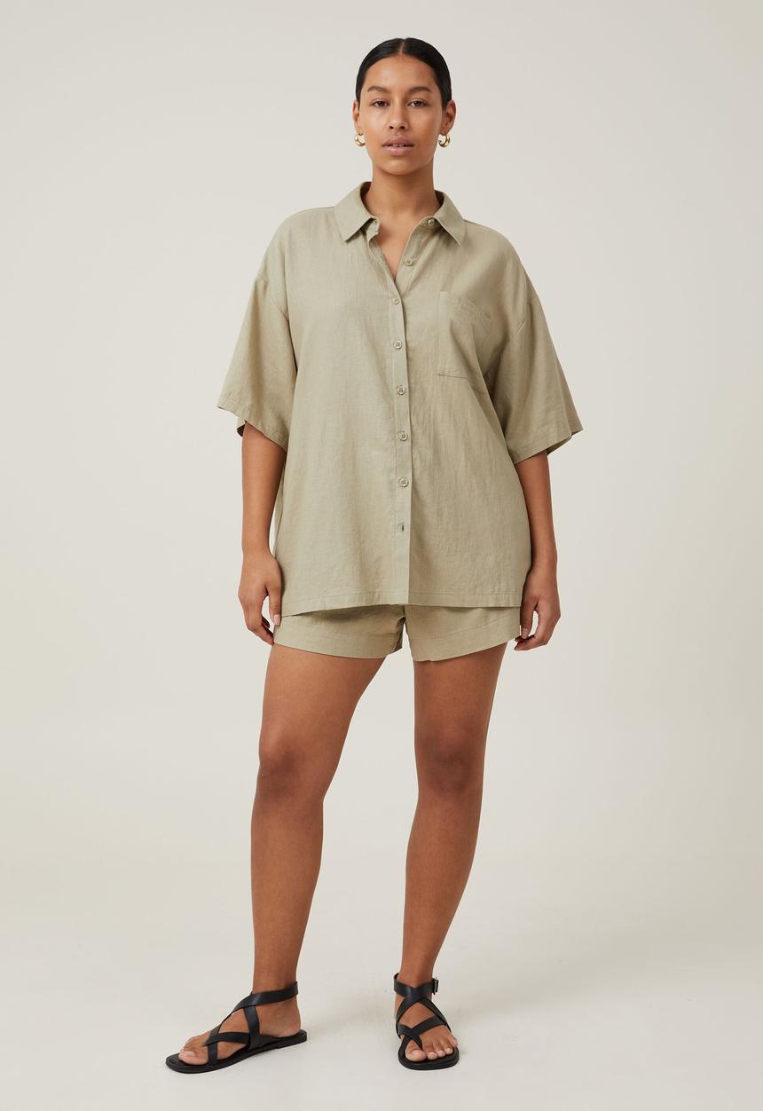 Cotton On - Haven short sleeve shirt - desert sage