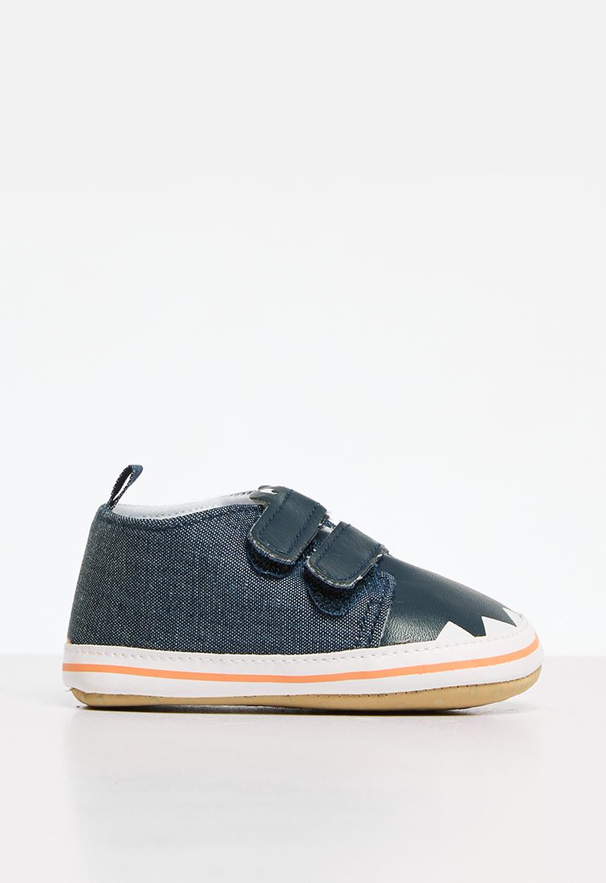 Pop Candy - Baby boys twin strap shoes - dark blue