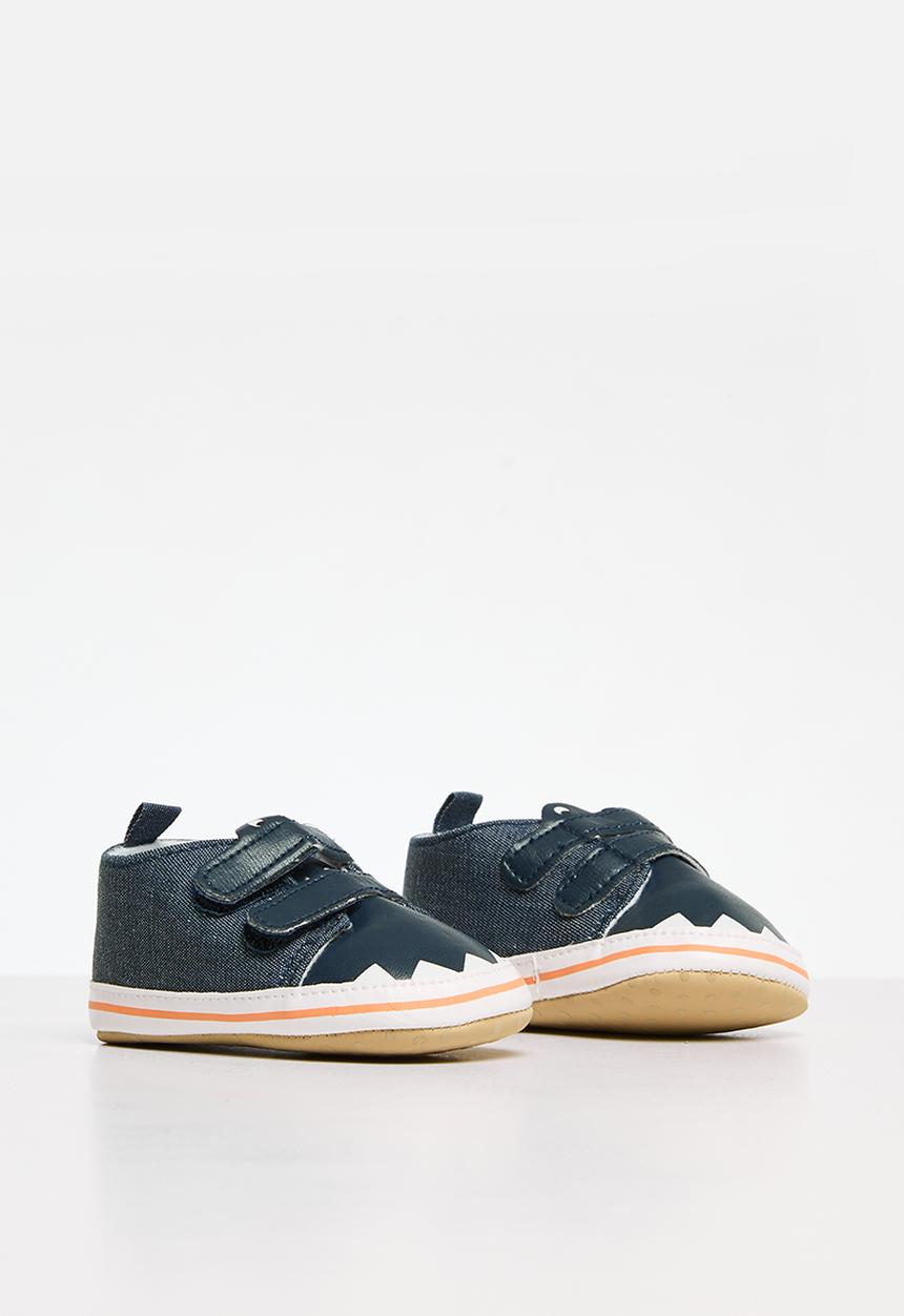 Pop Candy - Baby boys twin strap shoes - dark blue
