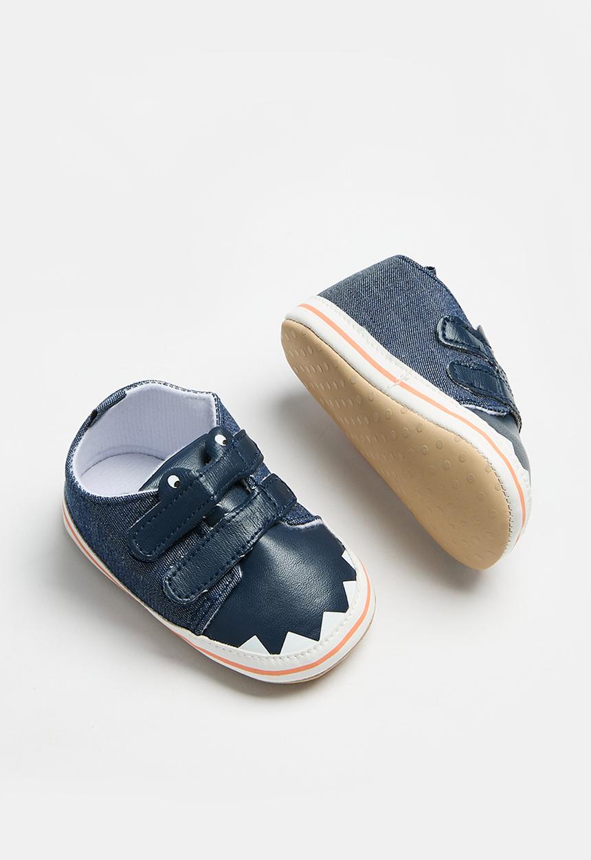 Pop Candy - Baby boys twin strap shoes - dark blue