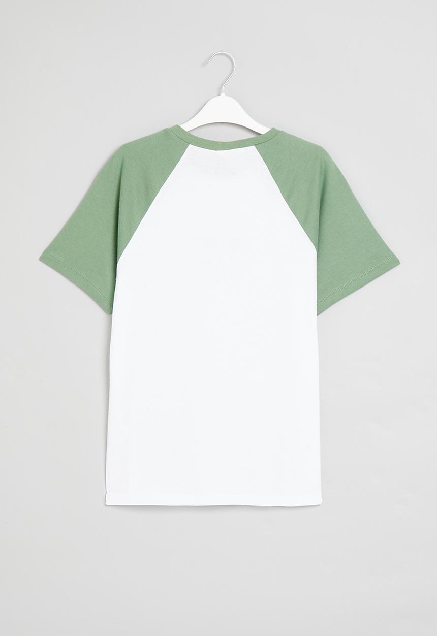 Rebel Republic - Printed tee - white & sage