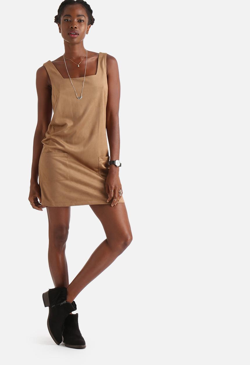 Influence. - Suedette Pinny Duo Pocket Shift Dress