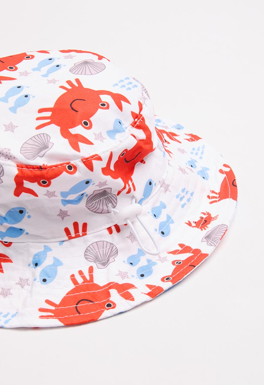 Pop Candy - Boys hat with neck strap - white