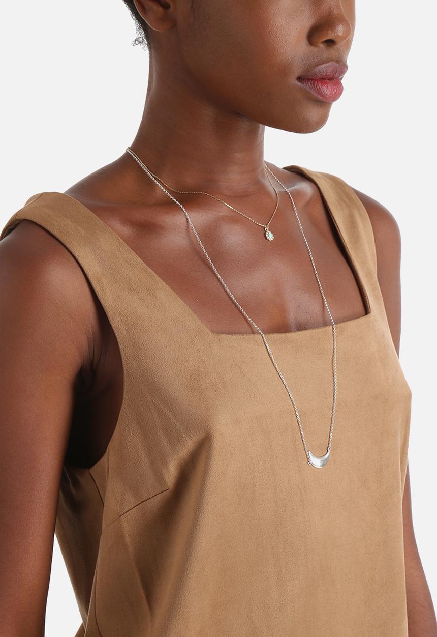 Influence. - Suedette Pinny Duo Pocket Shift Dress