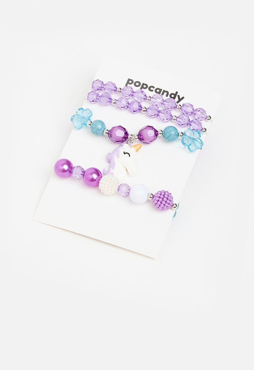 Pop Candy - Girls bracelet necklace set - purple