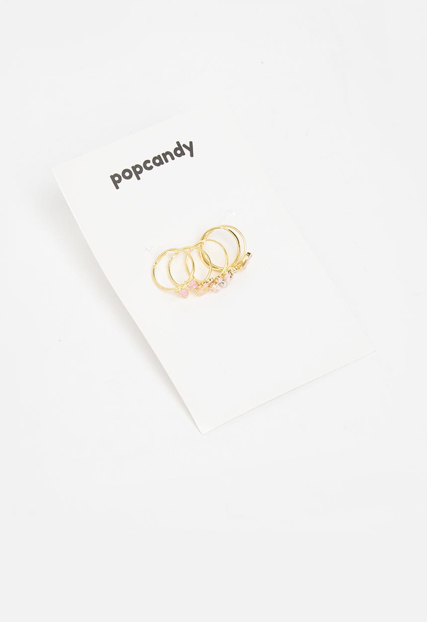 Pop Candy - Girls 5 pack rings - gold 