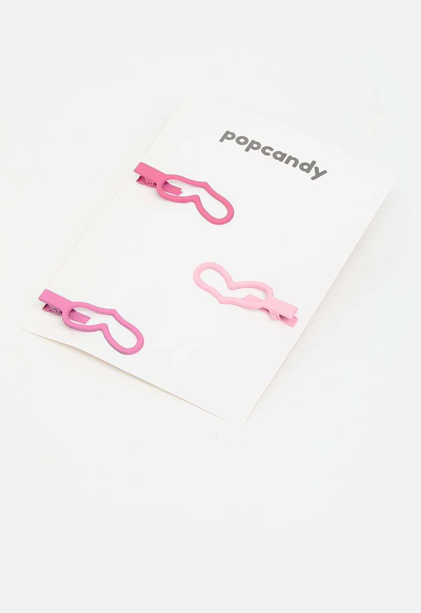 Pop Candy - 3 Pack bowknot hair clips - pink