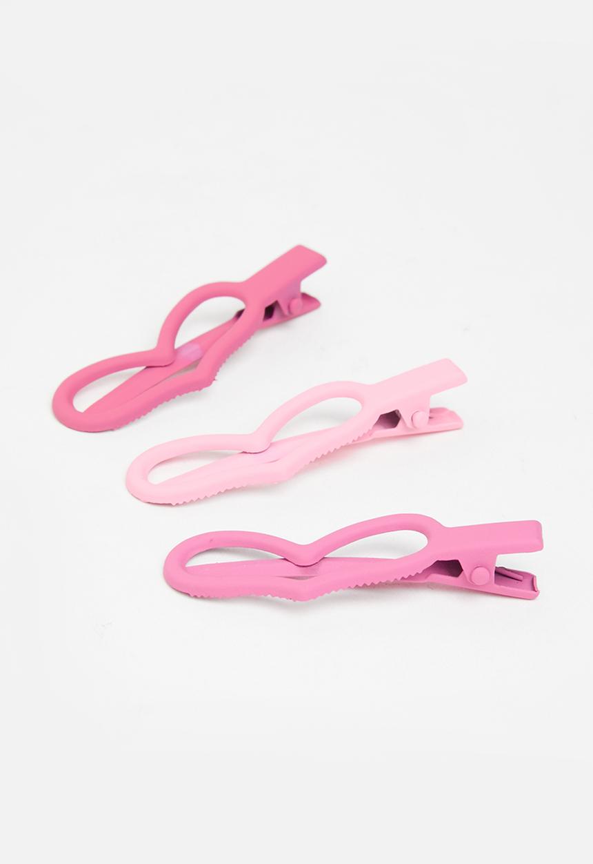 Pop Candy - 3 Pack bowknot hair clips - pink