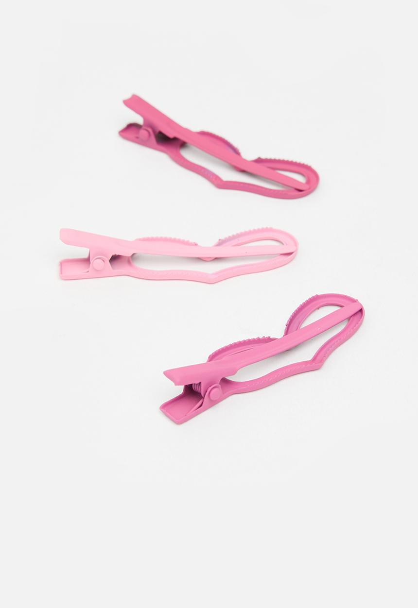 Pop Candy - 3 Pack bowknot hair clips - pink