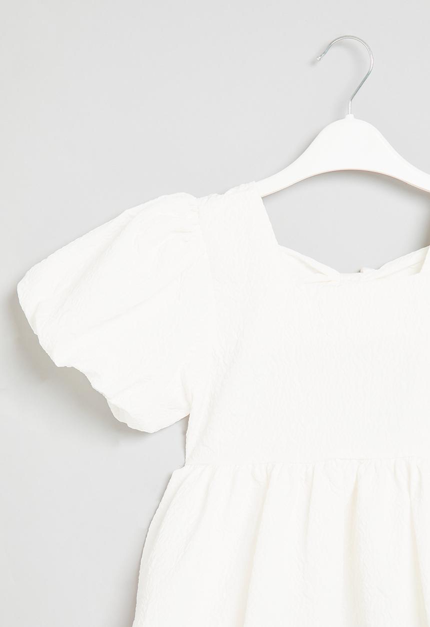 Pop Candy - Girls puff sleeve top - white
