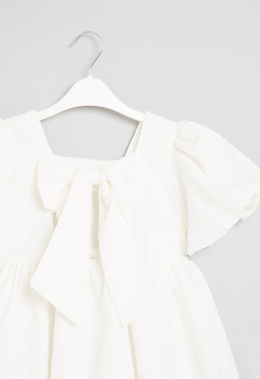 Pop Candy - Girls puff sleeve top - white