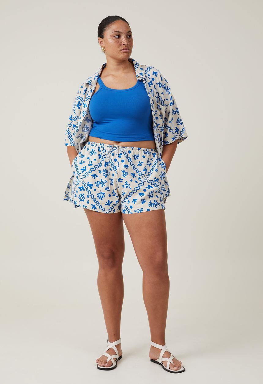 Cotton On - Plus haven short - blue coral border