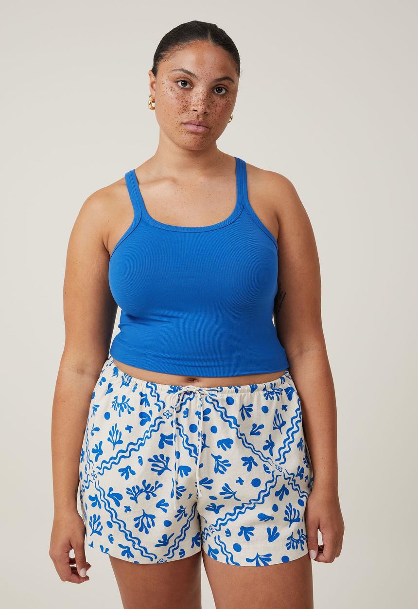 Cotton On - Plus haven short - blue coral border