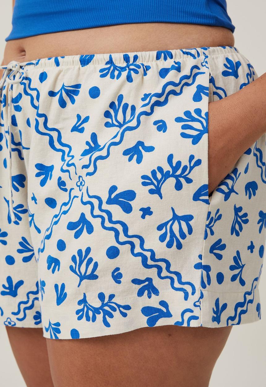 Cotton On - Plus haven short - blue coral border