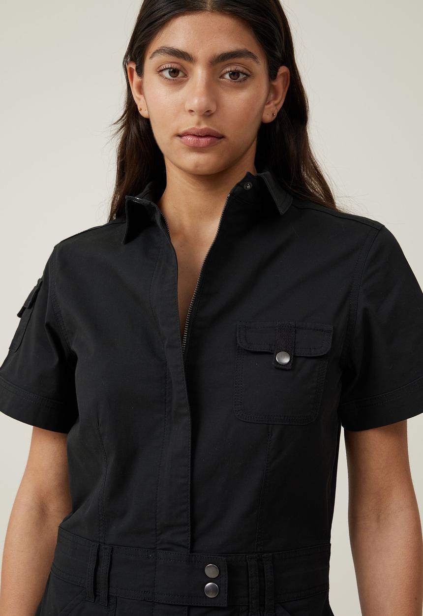 Cotton On - Hayden cargo mini dress - black
