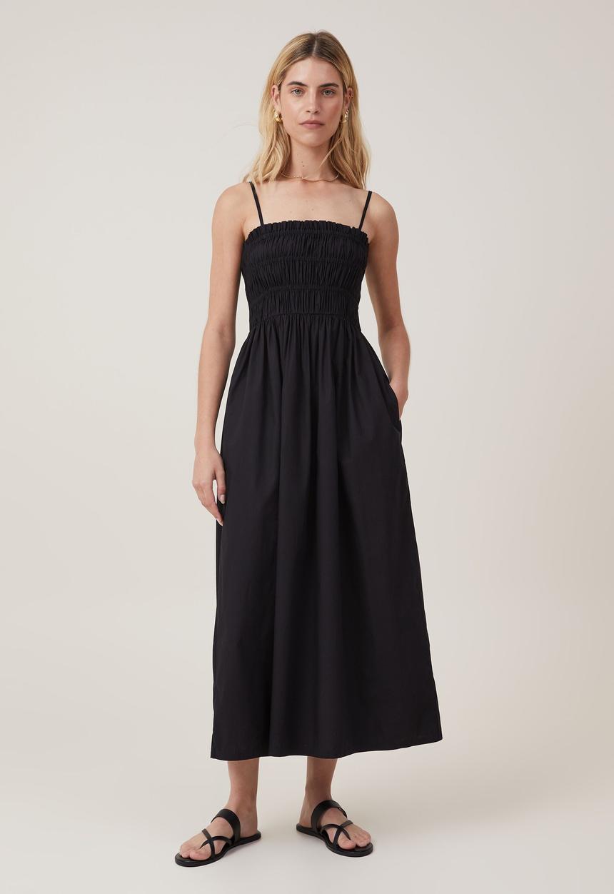 Cotton On - Lexi shirred maxi dress - black