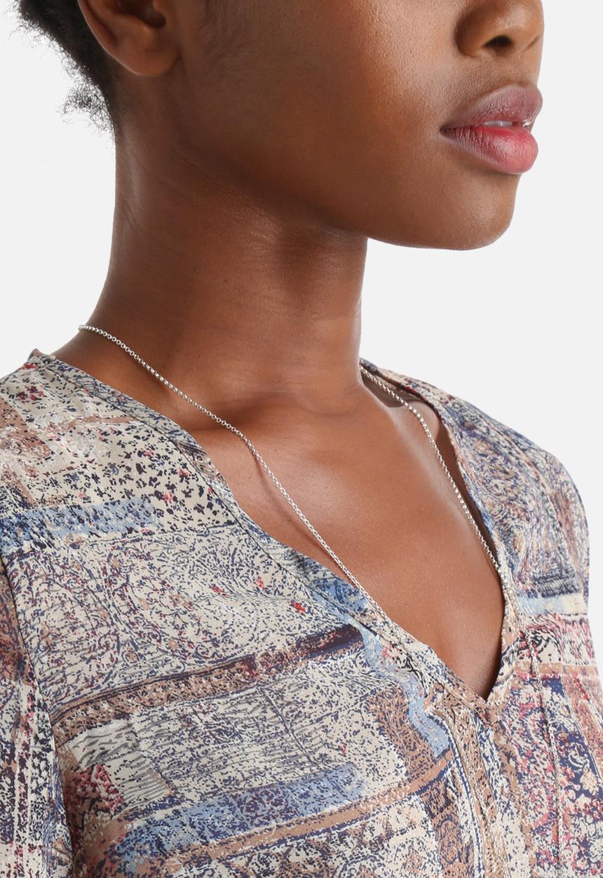 Influence. - Washed Out Tile Print Bell Sleeve Blouse