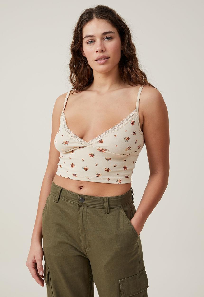 Cotton On - Sammie cross front cami - beth ditsy stone