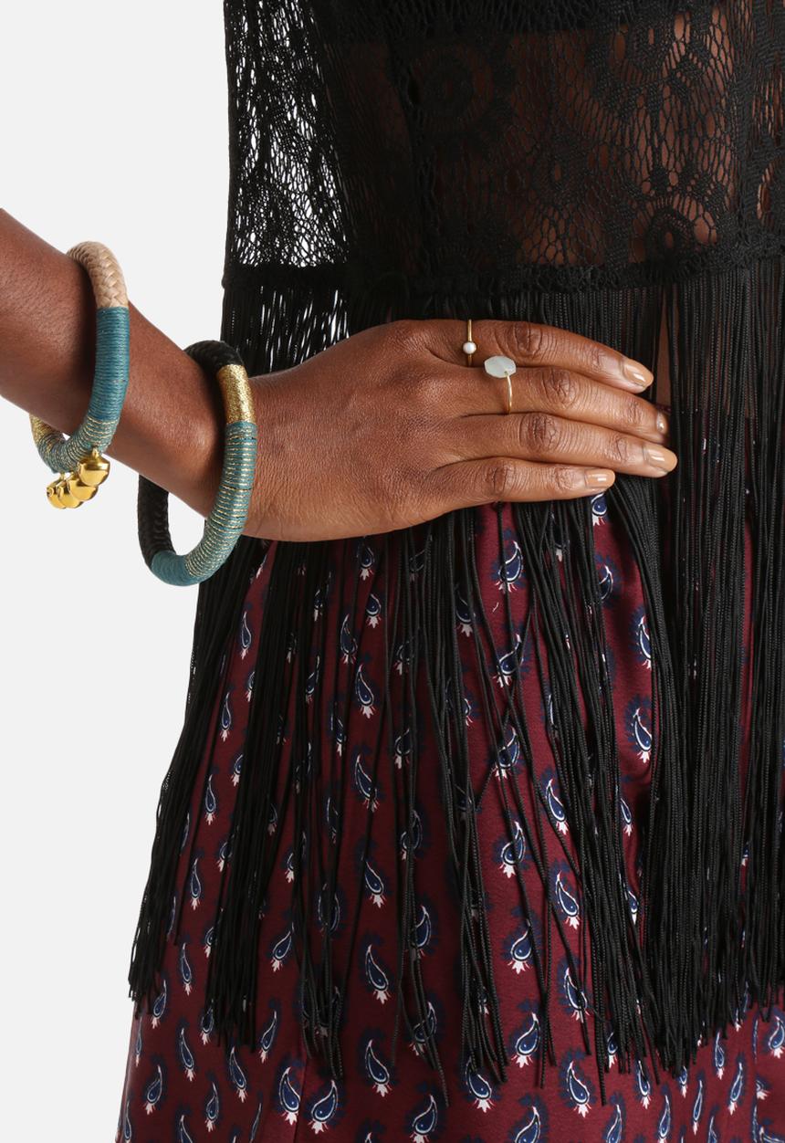 Influence. - Crochet Lace Cropped Vest With Fringe