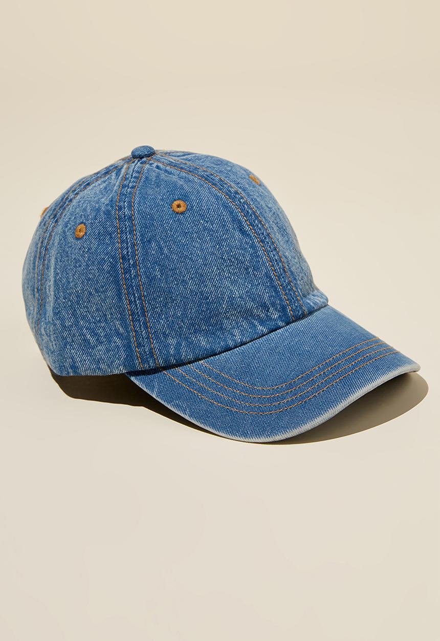 Rubi - Classic dad cap - washed denim/surfers blue