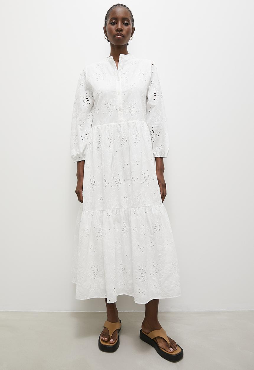 Superbalist - Anglaise tiered dress - white