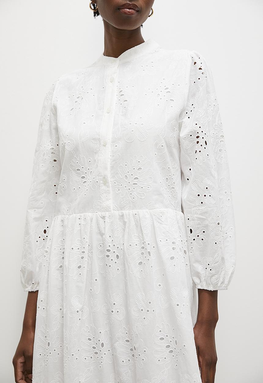 Superbalist - Anglaise tiered dress - white