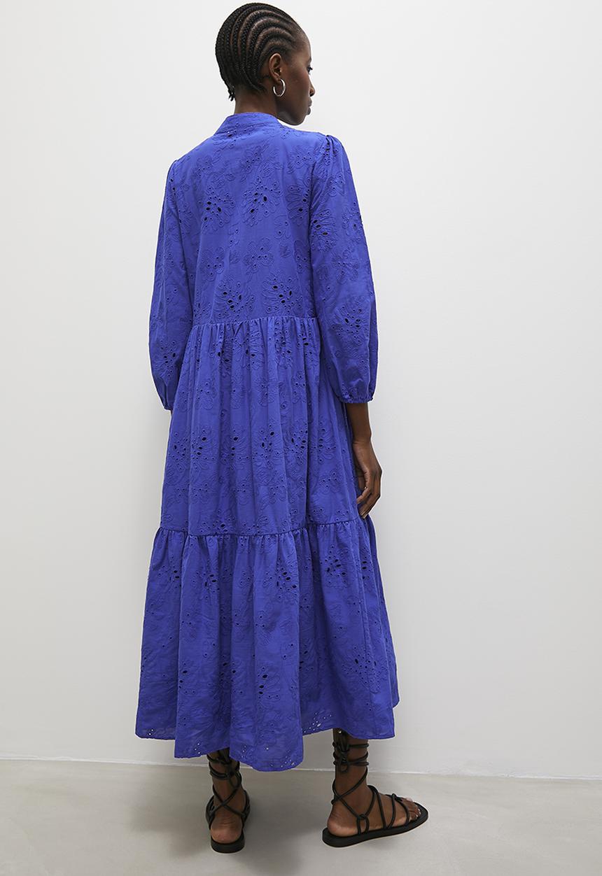 Superbalist - Anglaise tiered dress - blue