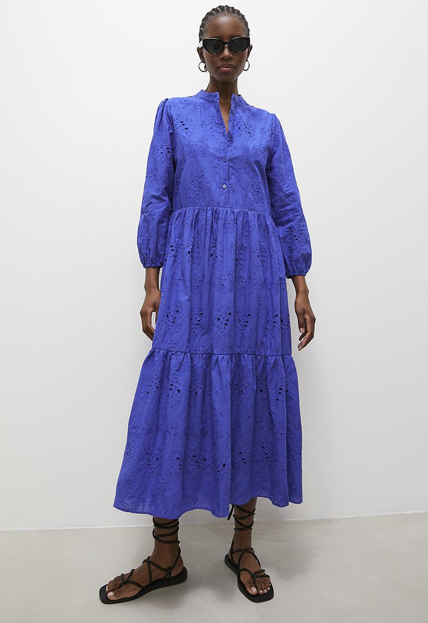 Superbalist - Anglaise tiered dress - blue