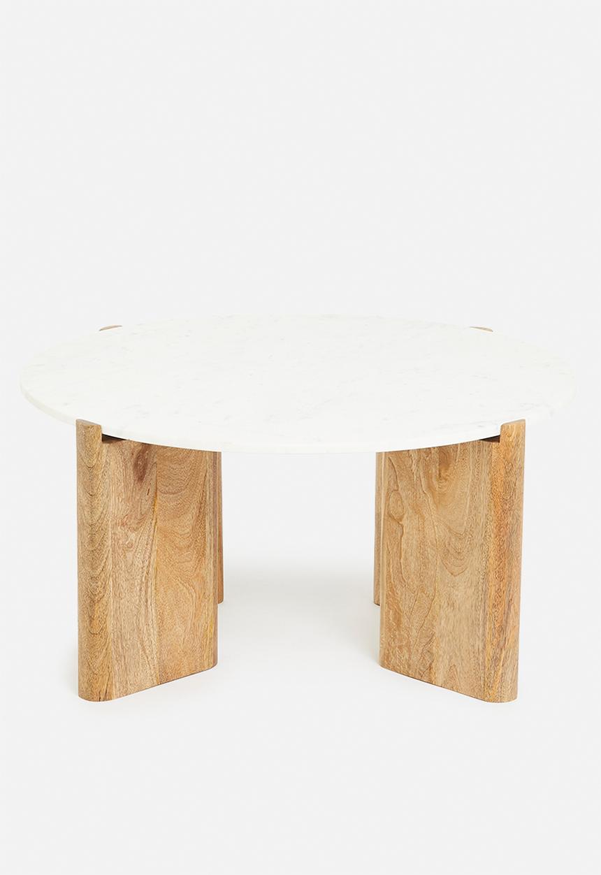 Sixth Floor - Eden mango wood and marble coffee table - natural