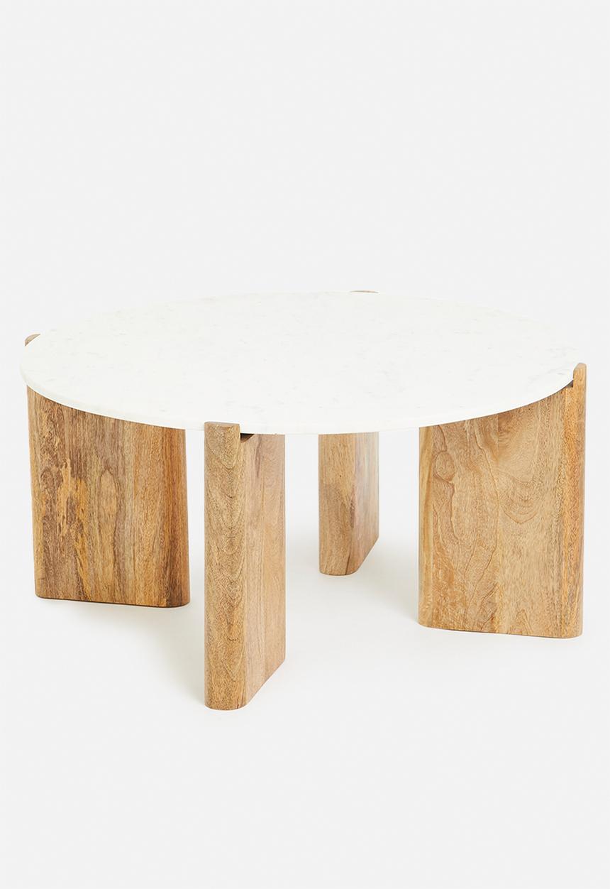Sixth Floor - Eden mango wood and marble coffee table - natural