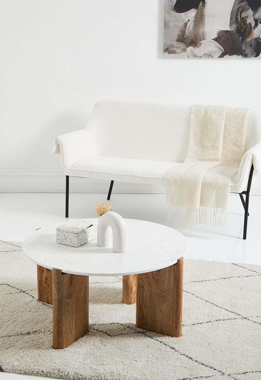 Sixth Floor - Eden mango wood and marble coffee table - natural