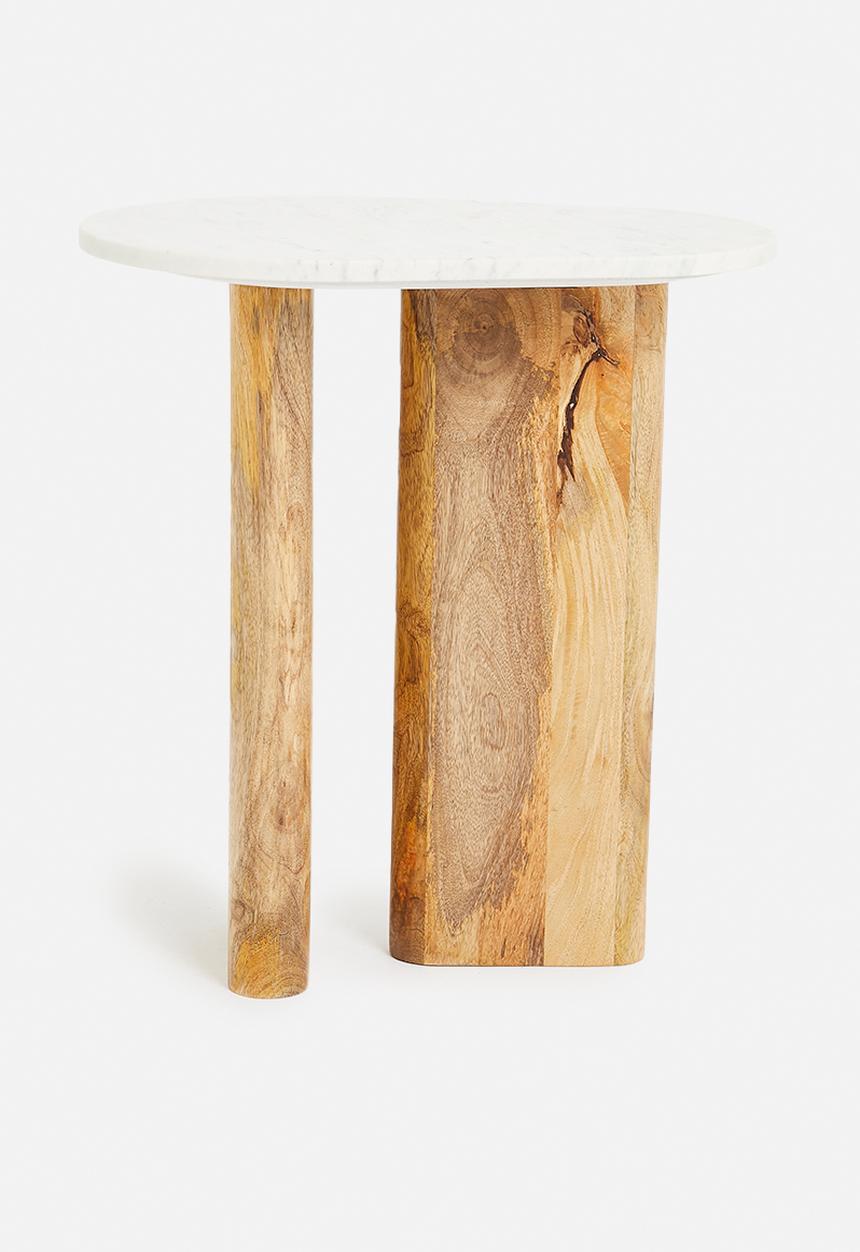 Sixth Floor - Eden mango wood and marble side table - natural