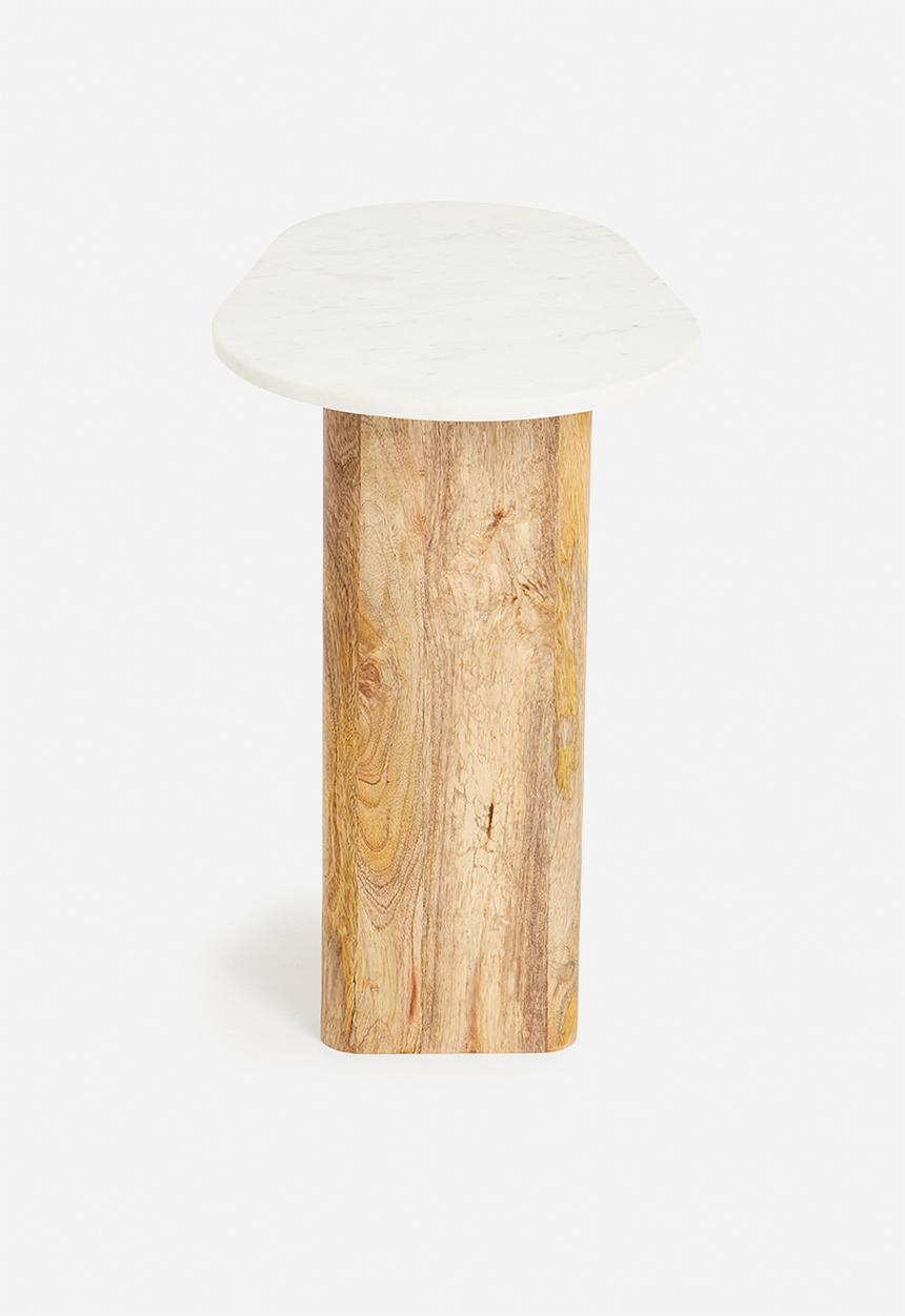 Sixth Floor - Eden mango wood and marble side table - natural