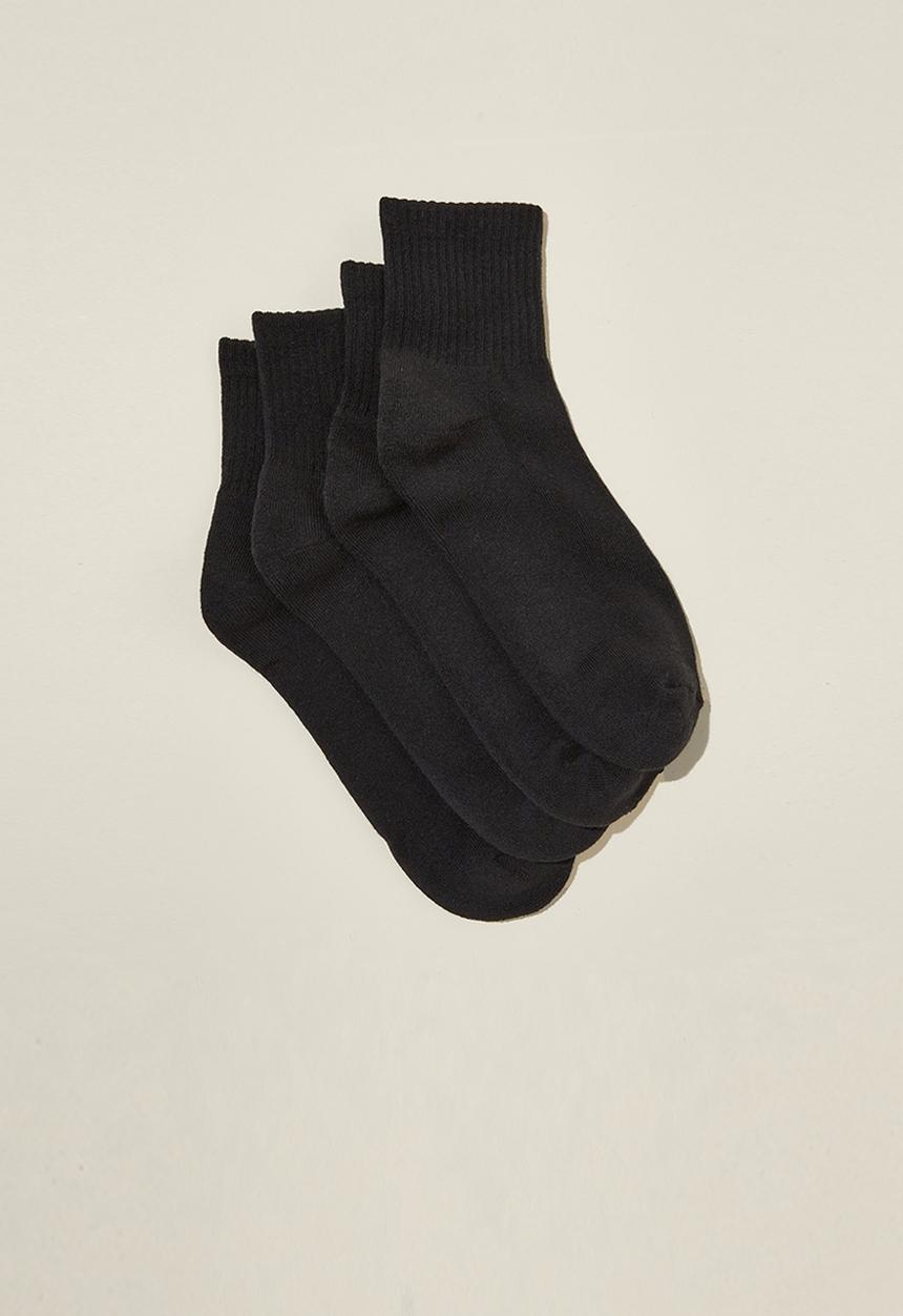 Rubi - The perfect pair quarter crew sock 2 pack - black