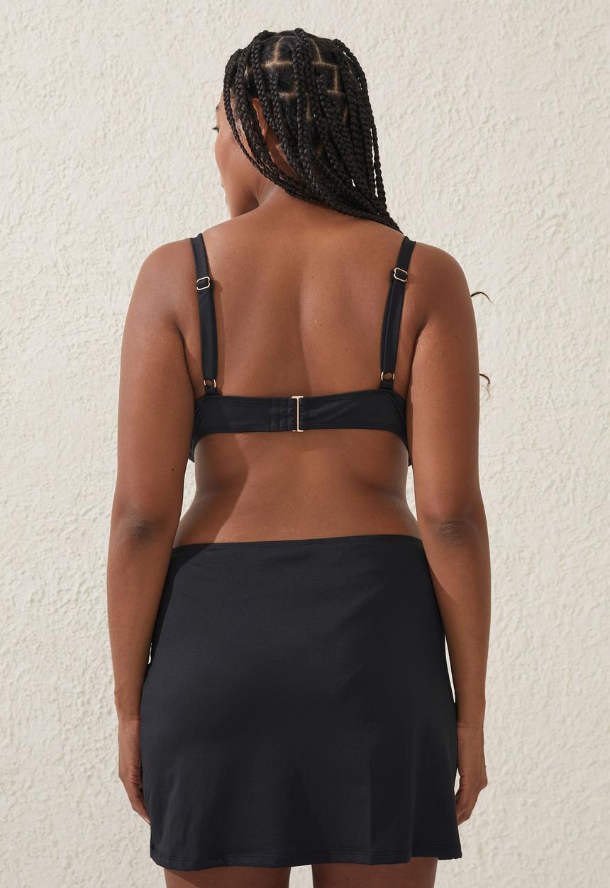 Cotton On - Twist front swim skirt - black