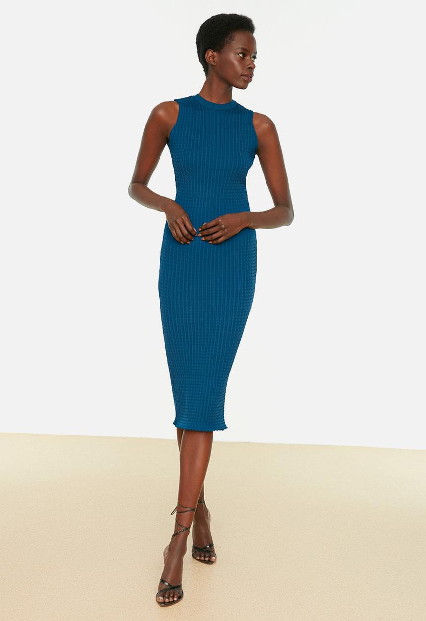 Trendyol - Halter neck midi bodycon - navy