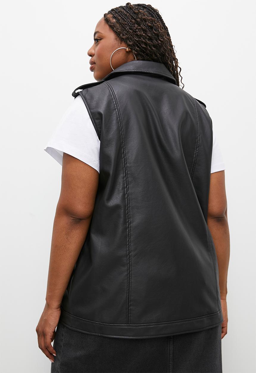 Blake - Sleeveless biker - black