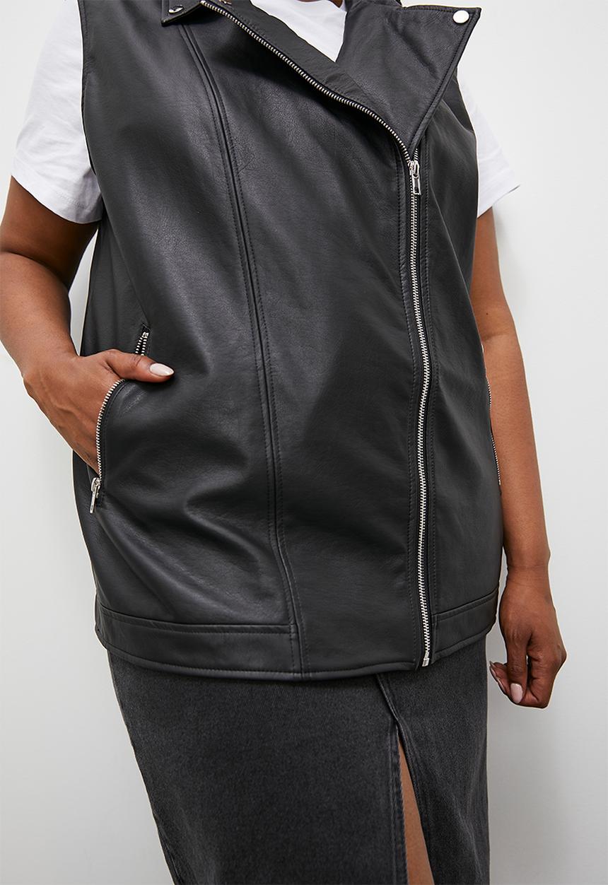 Blake - Sleeveless biker - black