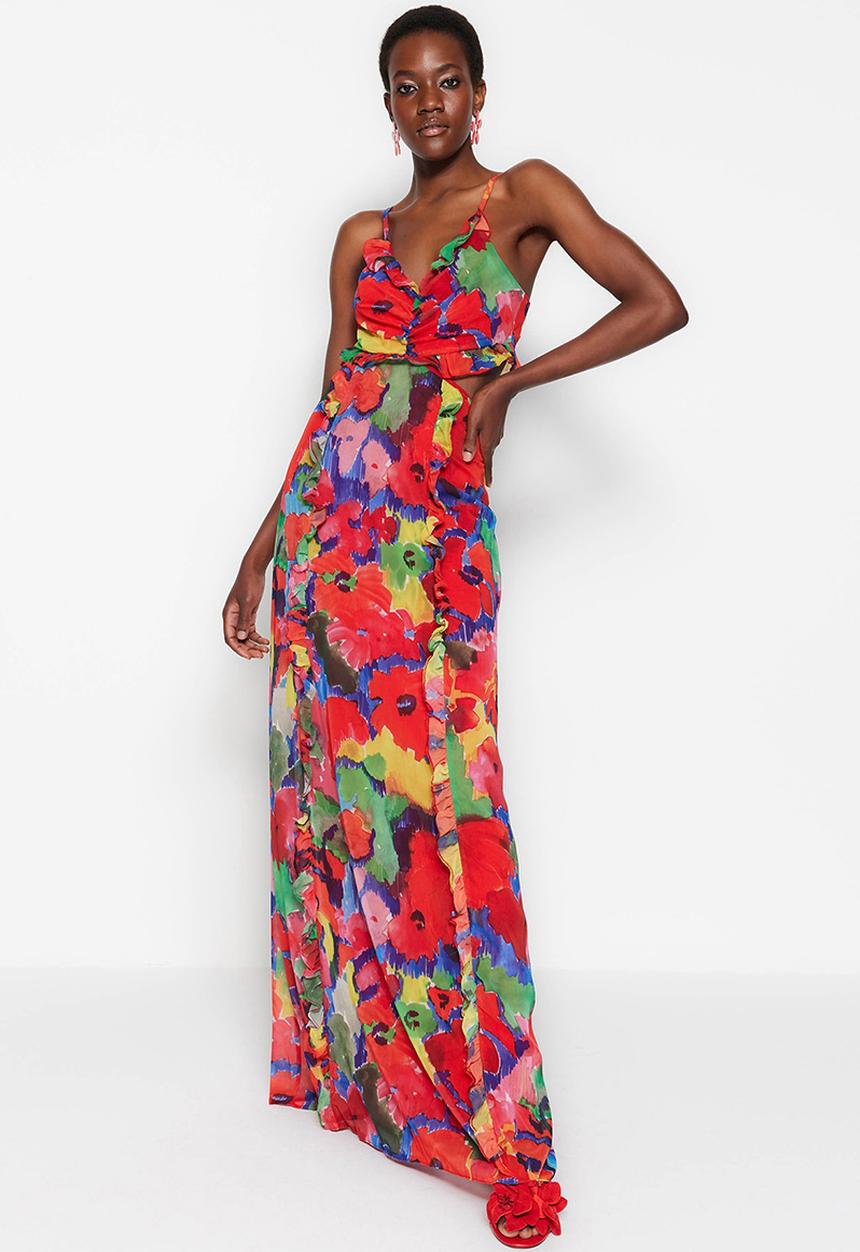 Trendyol - Floral cut out maxi dress - multi
