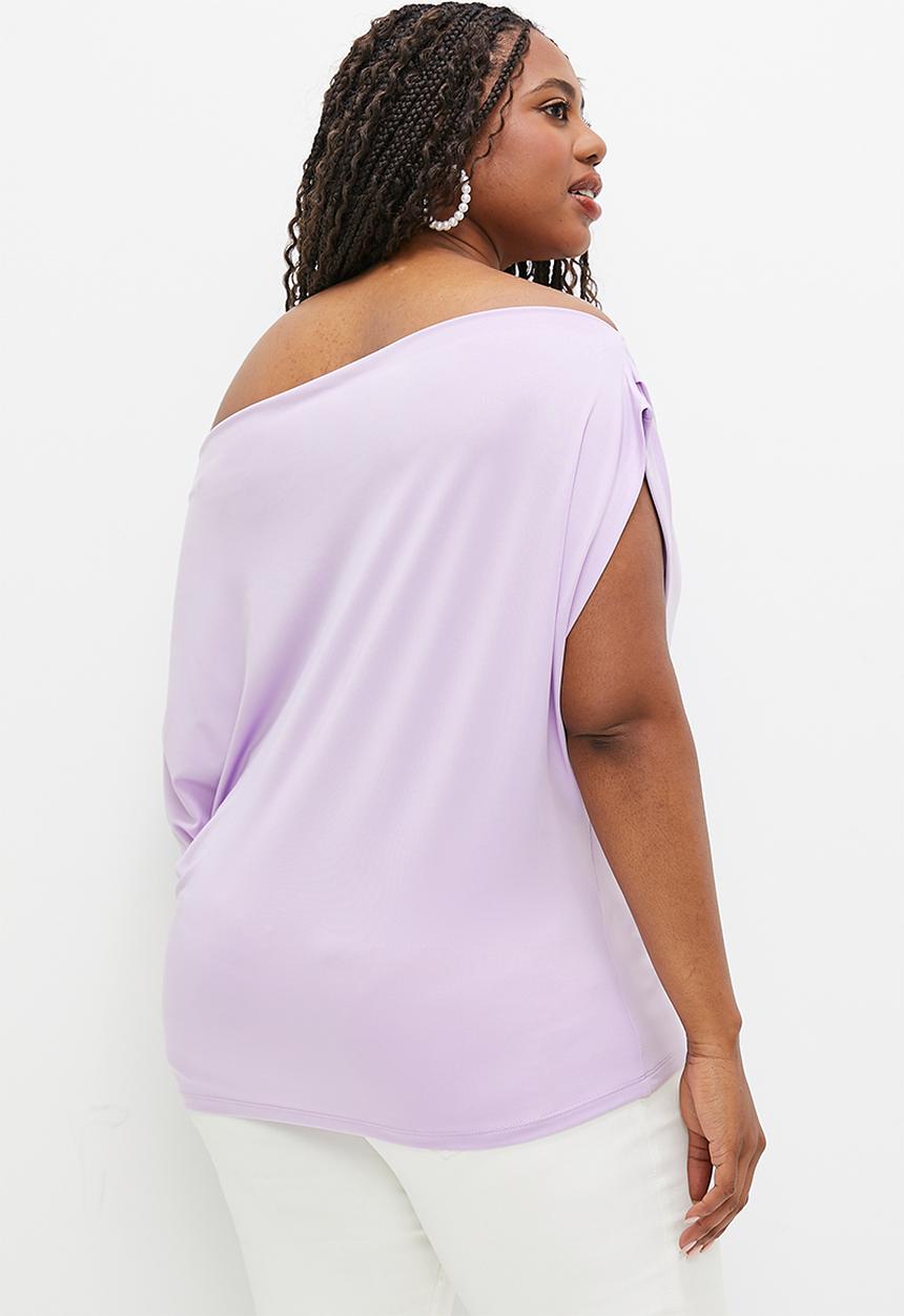 Superbalist - Asymmetrical knit tee - lilac