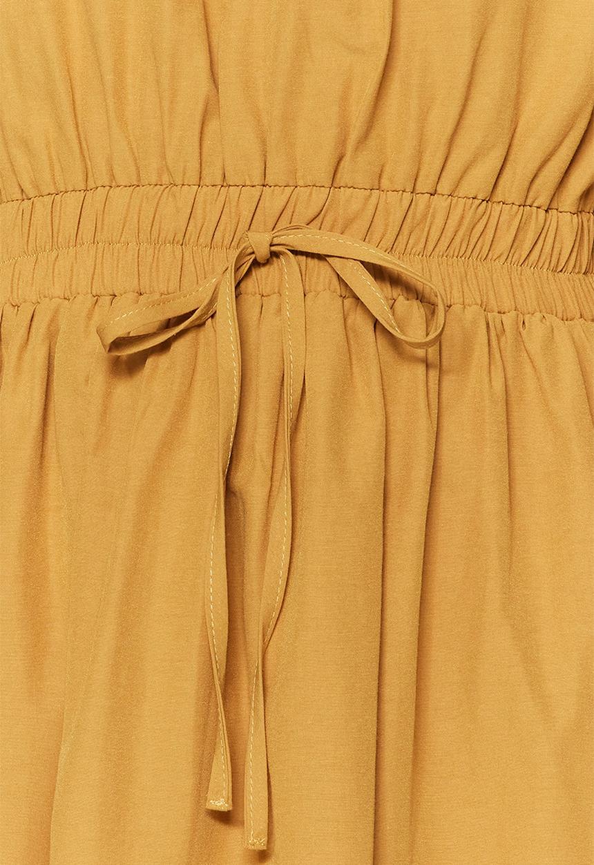 Trendyol - Modest elasticated waist skater dress - mustard