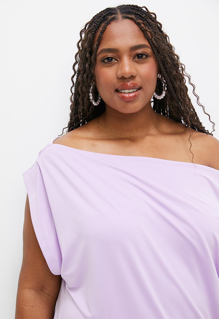 Superbalist - Asymmetrical knit tee - lilac