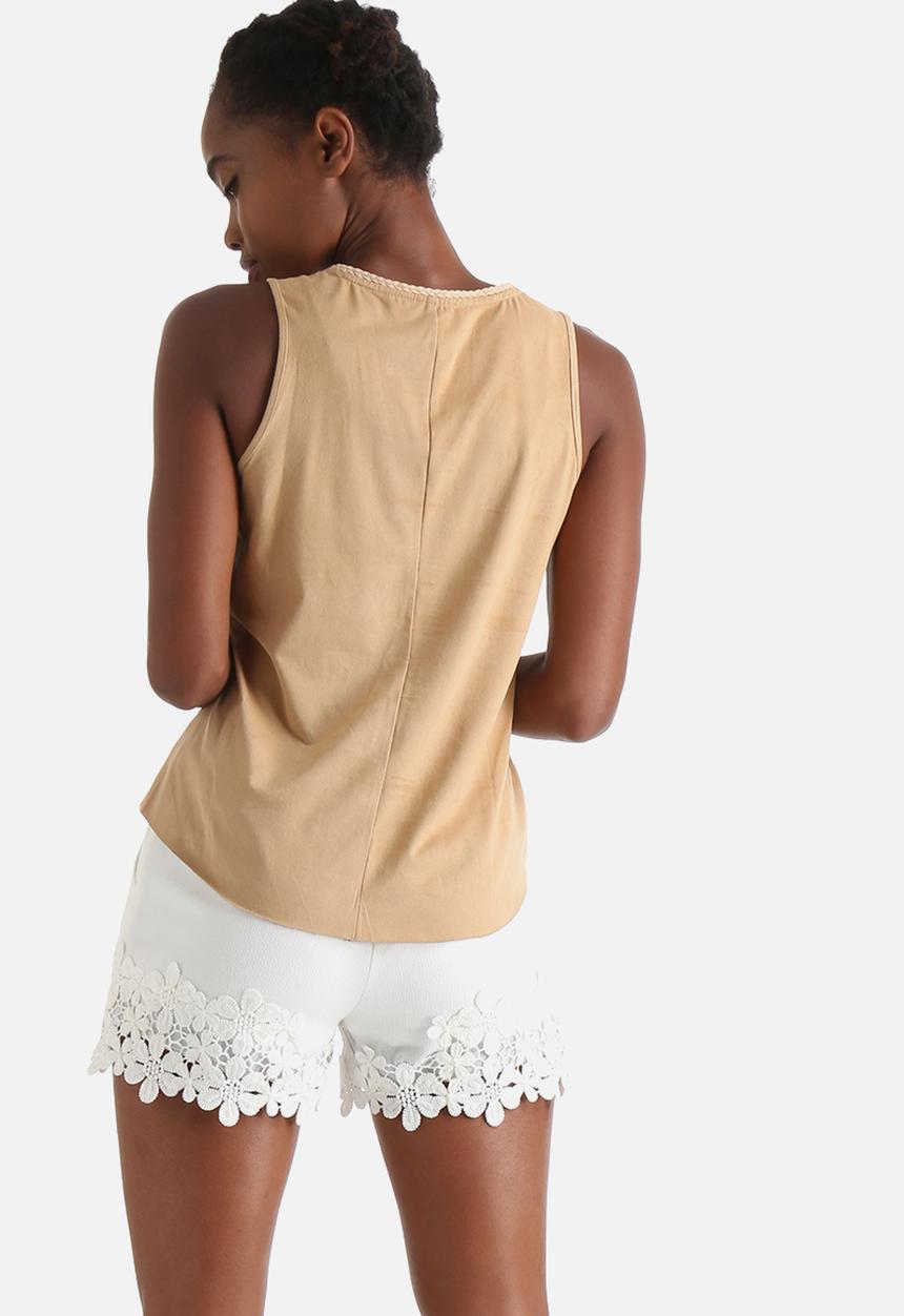 Influence. - Suede Braided Vest Top